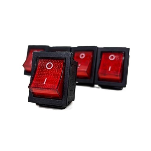 Interruptor basculante - interruptor basculante 12v-24v - 4 pin encendido apagado con barrera inferior indicador led: rojo