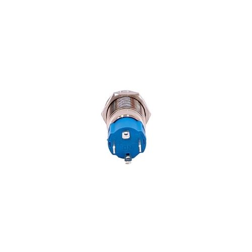 Interruptor universal - boton metalico self lockflat 12mmbacklight led azul