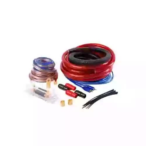 Fichas de audio - kit de cables para potencia. cableado grueso. 0 gauge. 3500 watts. fusible 150 amp. incluye accesorios  
