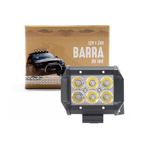 Barra de led epistar recta - barra de 6 led 18 watts - epistar 9,8 cm de largo) -  carcaza de aluminio - haz de luz spot (codigo anterior: bar18epi) cantidad por caja master 50  