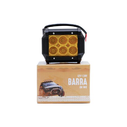 Barra de led epistar recta - barra de 6 led 18 watts ambar - epistar 9,8 cm de largo) -  carcaza de aluminio - haz de luz spot  