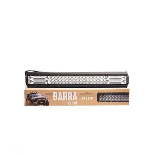 Barra de led plus recta - barra de 54 led de 3 watts tipo epistar + display led 3030 smd al costado - 288 watts  -  52 cm de largo color blanco 12v / 24v - carcaza de aluminio - haz de luz spot  