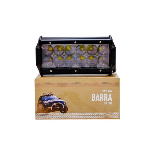 Barra de led 4d recta - barra de 12 led 4k con lupa 36 watts  - epistar (17 cm de largo) color blanco 12v / 24v -  carcaza de aluminio - haz de luz spot  