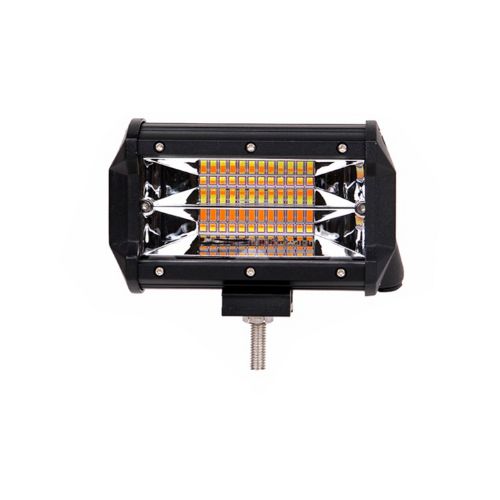 Barra de led plus recta - barra de led de 72 watts con display 3030 smd ilmuniacion  - 13.5 cm de largo color blanco + ambar - carcaza de aluminio - haz de luz spot  