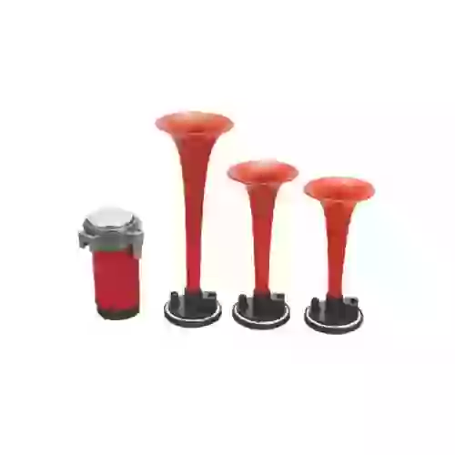 Bocina con compresor - corneta triple  voltaje 24v envase por juego  