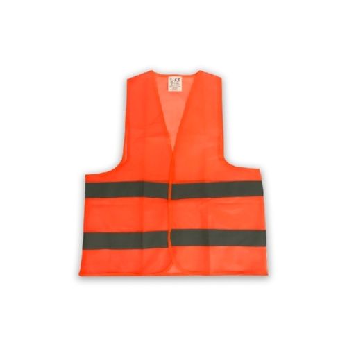 Chaleco reflectivo - naranja con tiras reflectivas - 100 poliyester 55g