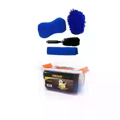 Kit de limpieza - kit de limpieza 5 piezas (baul plastico + guante + esponja + paño + cepillo) varios universal cantidad por caja 12  