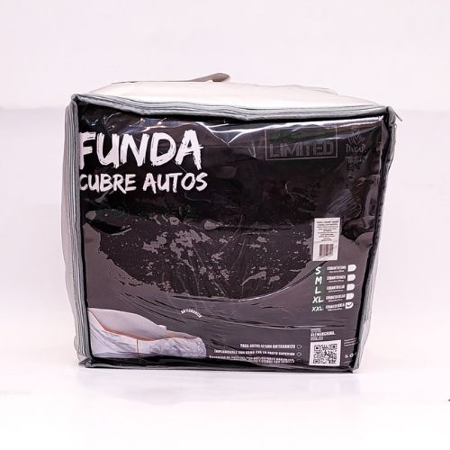 Funda cubre autos para autos sedan - extra extra large 508178120cm . logo dakar. pvc y algodon 270 gramos. cobertor de espejos con reflectores naranjas, elastico, clips y cierre.