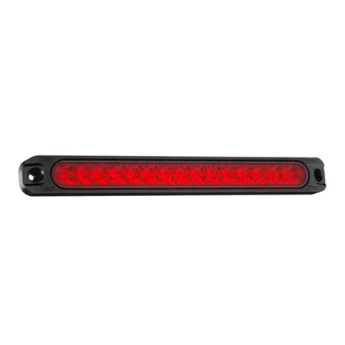 Faro de led universal - moldura led 25cm x 2,5 cm color rojo 12v / 24v funcion fija, secuencial y flash