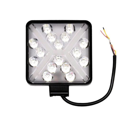 Faro de led - faro de led cuadrado - 16 led 48w  blanco . 10x2x11cm con mercedez benz drl blanco  