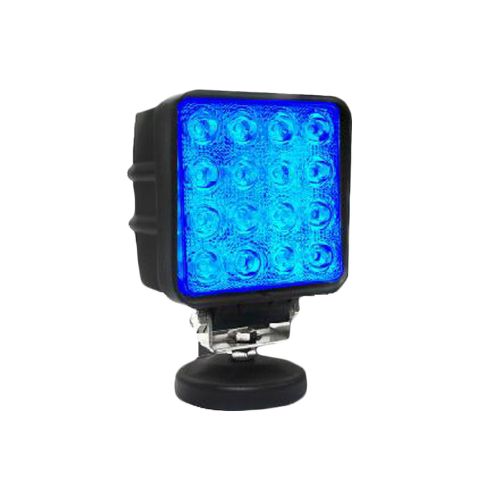 Faro de led universal - cuadrado 48 watts (16 led  3 watts) color azul 12v / 24v  - haz de luz spot -  