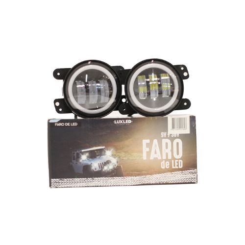 Faro de led universal - juego faro led 3.5 30w 9 led + aro blanco y ambar  con kit de instalacion incluido y funcion alta y baja   cantidad por caja master 20  