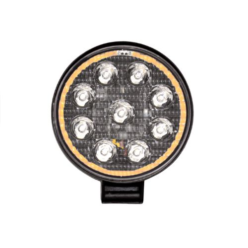 Faro de led - faro de led cirular - 9 led 27w blanco con aureola ambar 10.8x2x11cm  