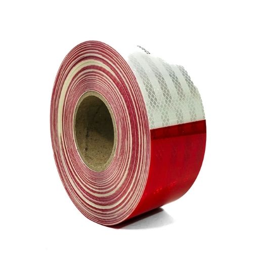 Cinta reflectiva - cinta reflectiva 45 metros x 7.5 cm color blanco / rojo internacional dot