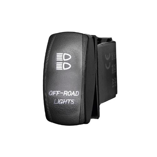 Interruptor basculante - voltaje de entrada: 12v-24v funciÃn: on / off (opcional) 5 pines (opcional) material: abs + cobre interruptor basculante con patrÃn de grabado lÃser y 2 luces led