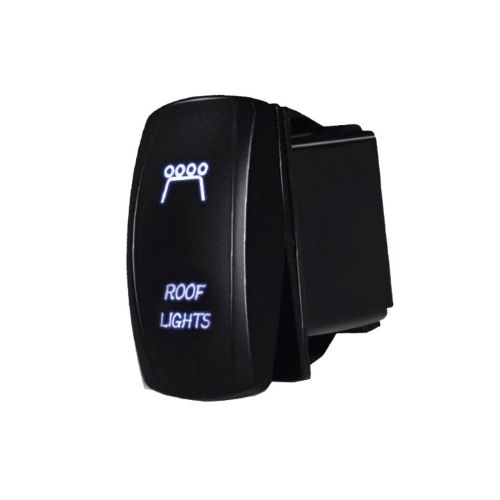 Interruptor basculante - voltaje de entrada: 12v-24v funciÃn: on / off (opcional) 5 pines (opcional) material: abs + cobre interruptor basculante con patrÃn de grabado lÃser y 2 luces led