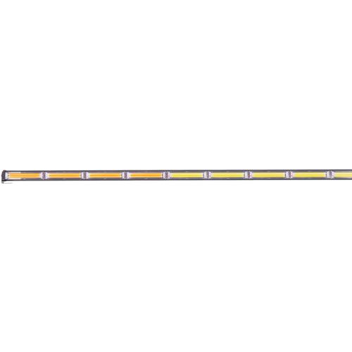 Barra led cob dual - 12-36v blanca y ambar 9 bloques cob 135w flash 10 funciones 1350x40x46mm  incluye toma a 12v con interruptor on / off y manejo de funciones destellantes  