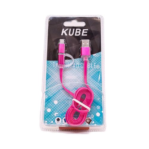 Cable 2 en 1 - 1m - cable 2 en 1 - 1m rosa