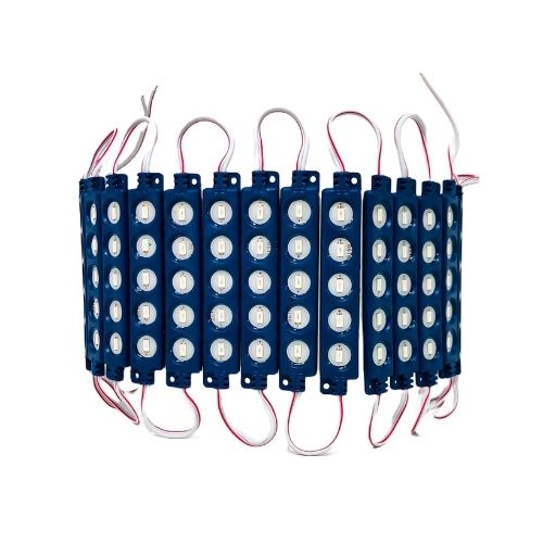 Modulo led cob - 5 led cob circular autoadhesivo 12v color azul 7cm x 1,5cm  cantidad por caja master 2000  
