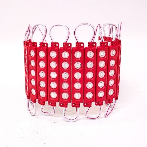 Modulo led cob - 5 led cob circular autoadhesivo 12v color rojo 7cm x 1,5cm  cantidad por caja master 2000  