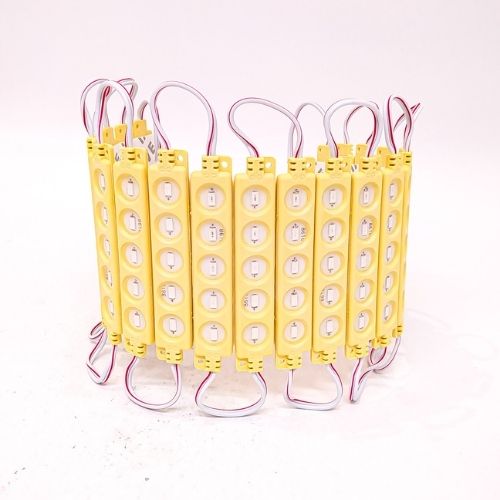Modulo led cob - 5 led cob circular autoadhesivo 12v color ambar 7cm x 1,5cm  