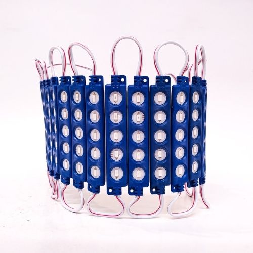 Modulo led cob - 5 led cob circular autoadhesivo 24v color azul 7cm x 1,5cm  