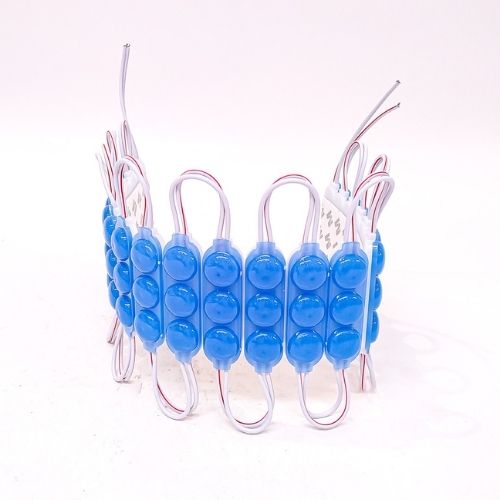 Modulo led cob - 3 led cob circular fume autoadhesivo 12v color azul 7cm x 1,5cm  