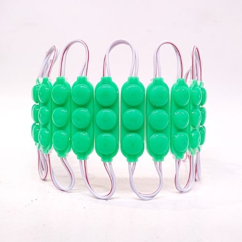 Modulo led cob - 3 led cob circular fume autoadhesivo 12v color verde 7cm x 1,5cm  