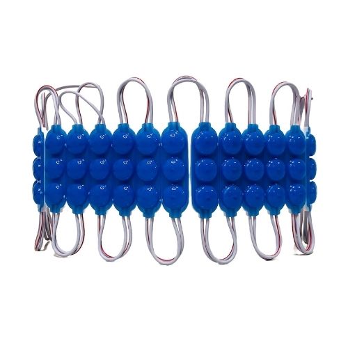 Modulo led cob - 3 led cob circular fume autoadhesivo 24v color azul 7cm x 1,5cm  