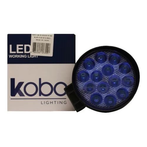 Faro de led - faro de 14 led redondo 42 watts 6cm profundidad azul 12v - 24v ilimunacion spot  