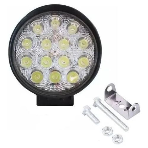 Faro de led - faro de 14 led redondo 42 watts 6cm profundidad blanco 12v - 24v iluminacion spot cantidad por caja master 40  