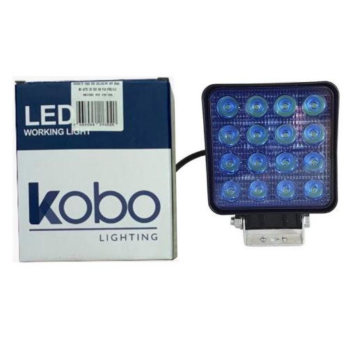 Faro de led - faro de 16 led cuadrado 48 watts 6cm profundidad azul 12v - 24v iluminacion spot  