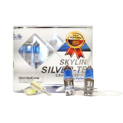 Lampara halogena sky line canbus - kit h3 12v 55w sky line x 2 + 2 led t10 canbus azul frio  (codigo anterior: k12336sk)  