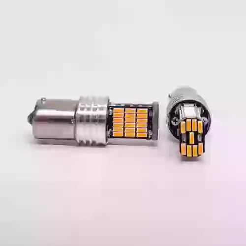 Led señalizacion canbus - blister x 2 - 1141 - 1156 p21w 1 polo 45 led 3014 smd - canbus - ambar 12v  