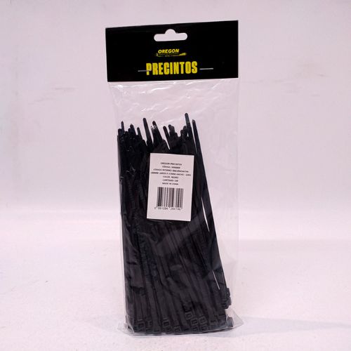 Bolsa de precintos (100 unidades) - 180mm largo x 4.5mm ancho - 22kg color negro cantidad por caja master 150  