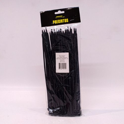 Bolsa de precintos (100 unidades) - 250mm largo x 4.7mm ancho - 22kg color negro cantidad por caja master 125  