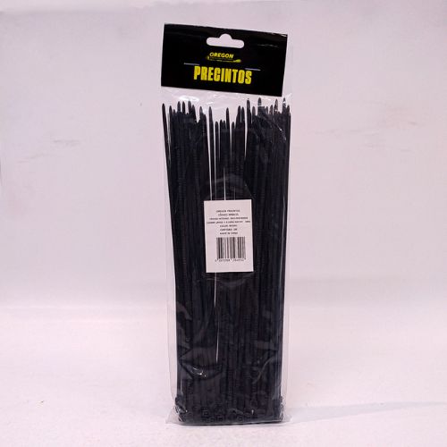 Bolsa de precintos (100 unidades) - 225mm largo x 3.5mm ancho  -18kg color negro cantidad por caja master 250  