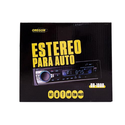 Estereo bluetooth - 1 din con bluetooth, aux, mp3, fm, frente fijo,  control remoto, tarjeta sd, cantidad por caja master 50  