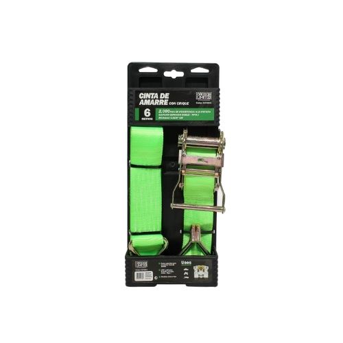 Cinta de amarre con crique - 1 pieza de 6 metros de largo x 5 cm de ancho. capacidad 2000 kgs  