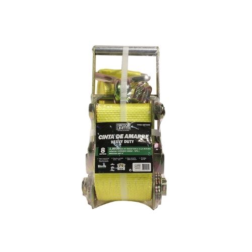 Cinta de amarre con crique - 1 pieza heavy duty de 8 metros de largo x 10.2 cm de ancho. capacidad 10000 kgs  