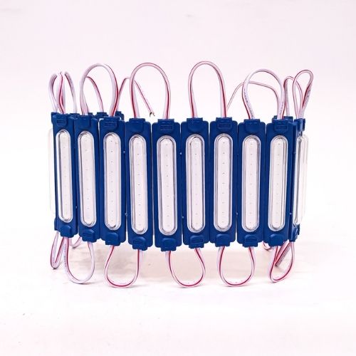 Modulo led cob - placa led cob autoadhesivo 12v color azul 8,5cm x 2cm cantidad por caja master 2000  