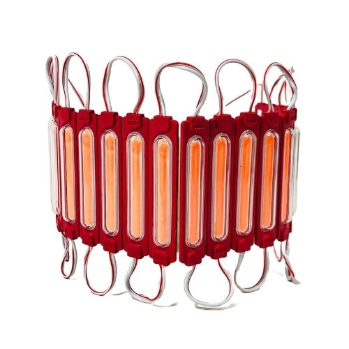 Modulo led cob - placa led cob autoadhesivo 12v color rojo 8,5cm x 2cm cantidad por caja master 2000  