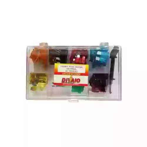 Fusible ficha en caja de 80 unidades (10 unidades x amper) - fusible ficha en caja (80 unidades) 10 unidades x amper 5, 7.5, 10, 15, 20, 25, 30, 40 amp  