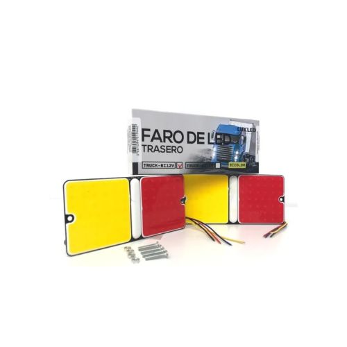 Faros de camion - juego de faros traseros para camion ambar (7.5cm) + rojo (7.5cm) >> 15cm ancho x 7cm alto resistente al agua 12v cantidad por caja master 100  