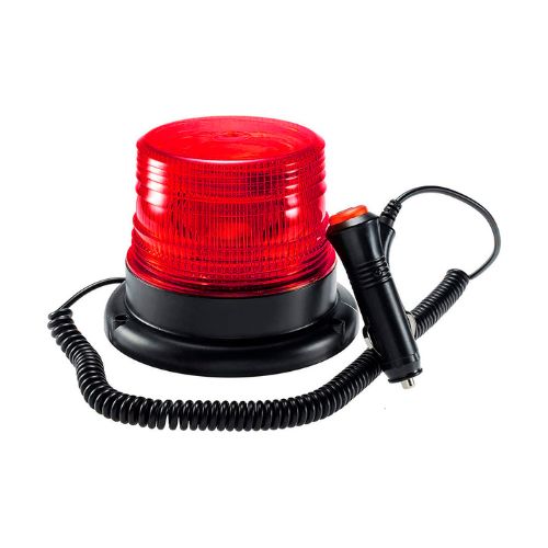 Baliza giratoria led - baliza giratoria led 12v - 24v color rojo con conexion a toma 12v  