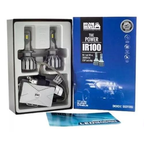 Kit de led ir100 9005 10ma generacion chip csp super canbus 60000 lumens 36 watts 12v con cooler    