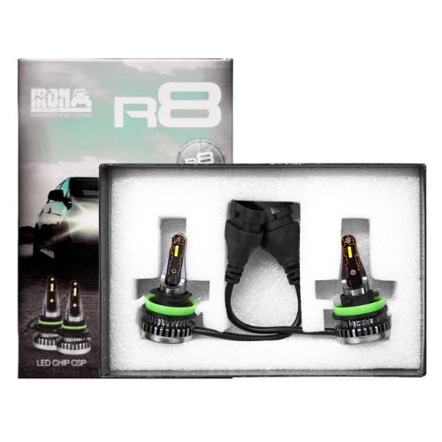 Kit de led r8 9005 hb3 10ma generacion chip csp sin cooler 60000 lumens 42watts 12v con cooler    