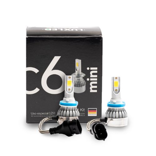 Kit de led c6 mini h11 6 gen 20000lm chip cob 12v sin cooler  