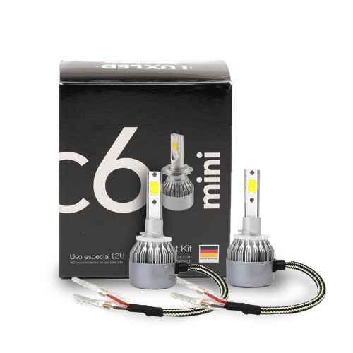 Kit de led c6 mini h1 6 gen 20000lm chip cob 12v sin cooler  