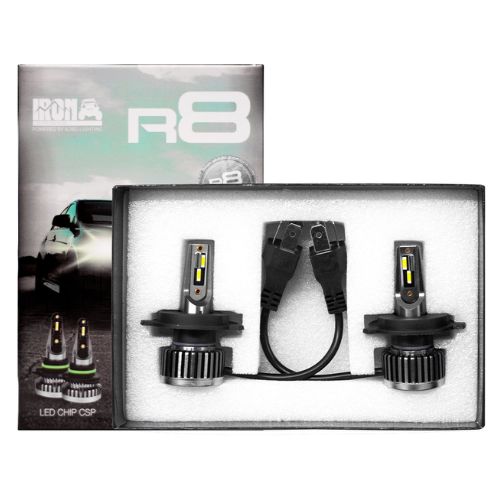 Kit de led r8 h4 10ma generacion chip csp sin cooler 60000 lumens 42watts 12v con cooler    